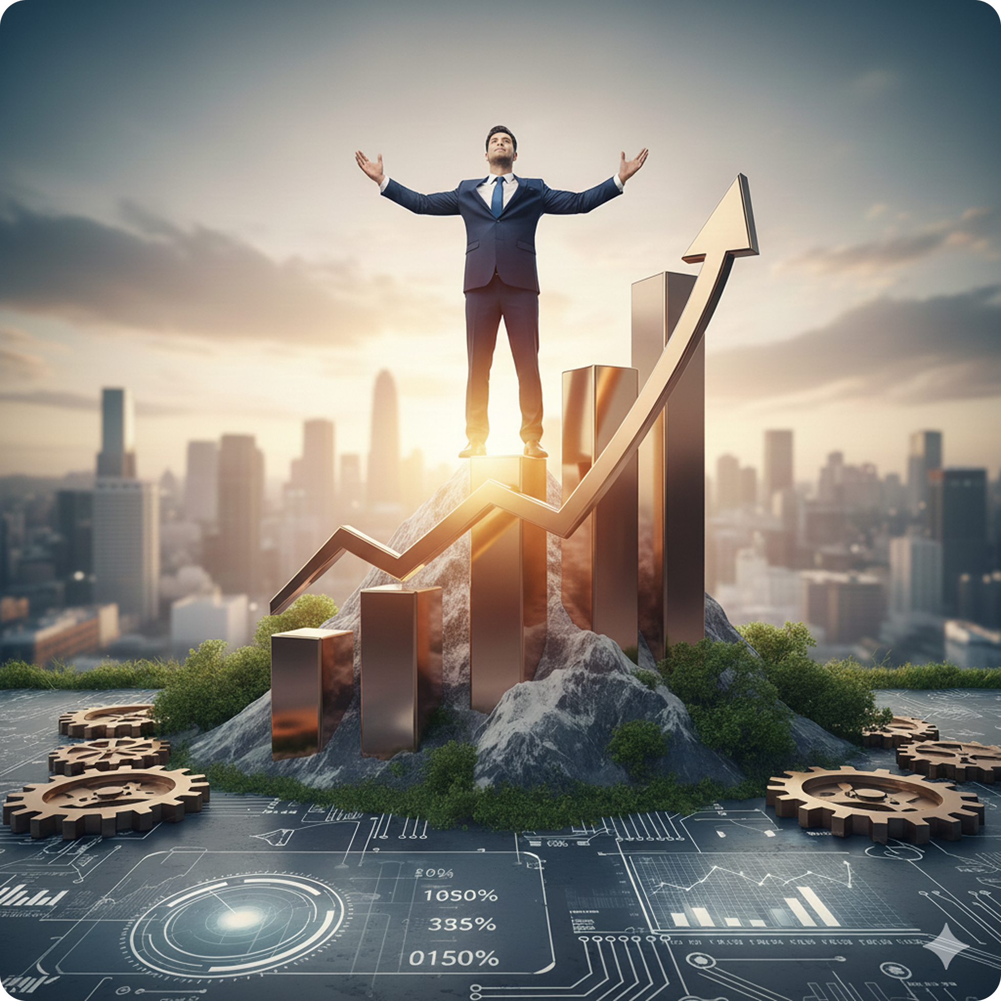 Business acceleration illustration