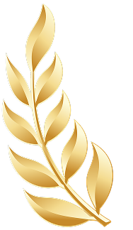 Left decorative leaf